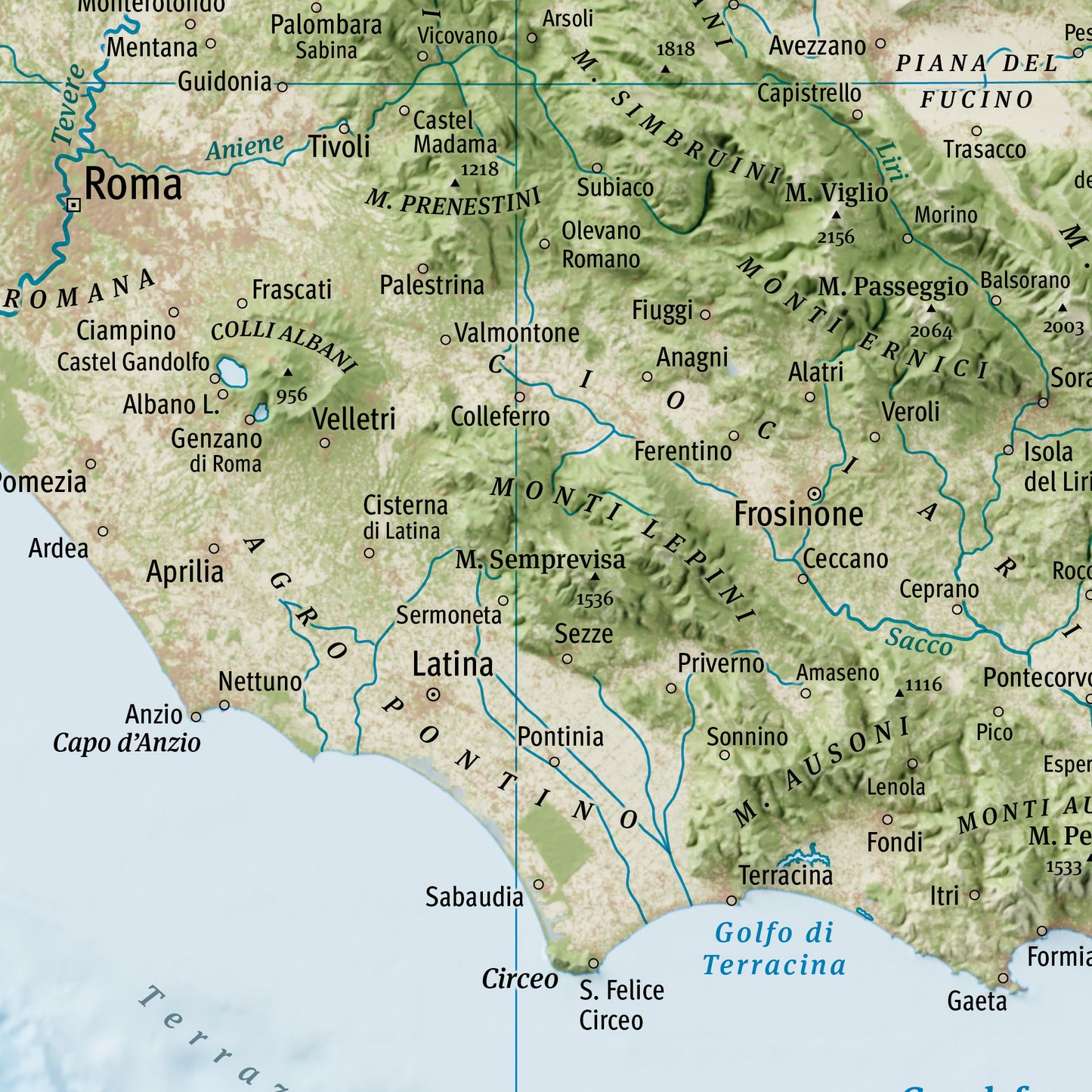 Montagne d’Italia – Large Physical Map 100×140 cm